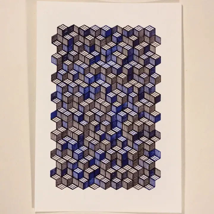 blue and black cubes